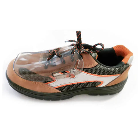 Metatarsal Guards For Work Boots Polycarbonate Non Conductive Safety Toe Protector Attachment Universal Size transparent on shoe