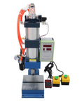 Shop Approved Pneumatic Punch Press With Digital Display Controller And Adjustable Cylinder Stroke For Sharp Sheet Metal Cutting One Ton Squeeze Power Dual Trigger Controls, showing front view with control panel and cylinder.