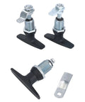 MS309 T Shape Compression Rotary Industrial Cabinet Lock For Heavy Duty Cabinets, shown with chrome finish and latch