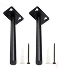 Two Pack Dope Heavy Duty Black Hidden Shelf Brackets For Wall Mounted Floating Shelves Made Of Stainless Steel, includes screws