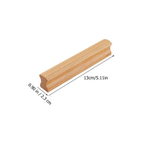 Slick Beech Wood Cabinet Pulls Set Of 4 With 96mm Hole Spacing Drawer Handles For Wardrobe Doors Lacquer Finish Easy Install Furniture Hardware