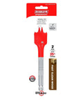 Two Pack Built Like A Tank Wood Spade Drill Bits Featuring Self Feeding Speed Tips And One Quarter Inch Hex Shank, 1 inch size, red steel body for fast clean holes.