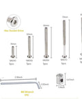 Badass Crib Screw Kit With Heavy Duty Furniture Bolts And Barrel Nuts Assortment For Bunk Bed Repairs Keeping Baby Gear Wobble Free Zinc Plated Carbon Steel Hardware No Sweat Setup Guaranteed - M6 bolts and hex wrench