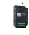 Solar Ready VFD Inverter Drive For AC Motors 0.75kW 1.5kW 2.2kW 220V Variable Frequency Controller With DC Input Smooth Speed Control Energy Saver For Home And Industrial Use black front view with terminal blocks