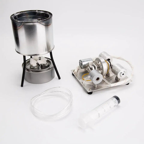 DIY Steam Engine Model Kit With Boiler Syringe Alcohol Burner And Electric Generator For Hands On STEM Experiments Build Your Own Real Power System At Home For Makers, metal parts and tubing