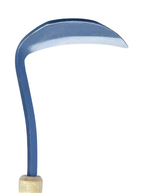 Close-up of Left Handed Garden Weeder Tool With Sharp Edge Sickle Hoe For Precision Weeding And Grass Cutting In Tight Spaces Ergonomic Lefty Tool