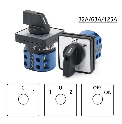 Heavy Duty Universal Reversing Switch 2 To 3 Gear 32A 63A 125A On Off Changeover Cutoff Switch Three Position 1 0 2 for machinery