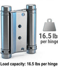 Heavy Duty Cafe Saloon Bar Door Swing Hinges, 8 Pack, 3 Inch Stainless Steel Self Closing Hinges with 16.5 lbs load capacity illustration