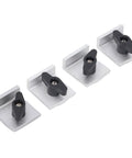 Bidirectional T Track Stop Block 4 Pack Pro Grade Aluminum Alloy With Silver Anodized Finish Low Profile Design For T Track Woodworking Jigs Fixtures And Clamping Setup - four stop blocks in silver with black knobs