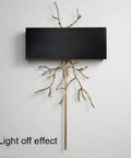 Modern Copper Wall Sconce with Stainless Steel Shade for Living Room and Corridor, 38.9 by 20 inches, artistic branch design.