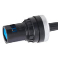 LA42DWQ Potentiometer Single Circle 2K Carbon Film For Rock Solid Variable Speed Control With 22mm Mounting Hole D Type Industrial Grade Component For Industrial Equipment And Precision Tuning, black knob side view