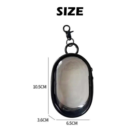 Clear Waterproof Travel Pouch For Phones And Chargers Slick Zip Closure Cable Organizer Rigid Shell dimensions 10.5cm x 6.5cm x 3.6cm