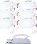 Dope Ultra Thin 6 Inch Canless LED Recessed Wafer Light Starter Kit 6 Pack with dimmer and wiring included.
