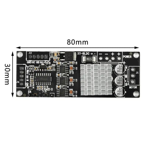 Three Phase DC Brushless Hall Motor Controller Module 12 To 30V Beefy 200W Drive Board with dimensions 80x30mm