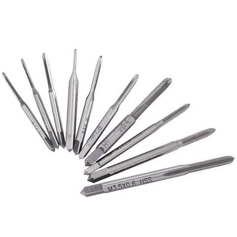 10 Piece Micro Tap Set Metric Thread Taps M1 To M3.5 For Small DIY Projects, Pro Grade Tapping Bits, precise threading, metal taps