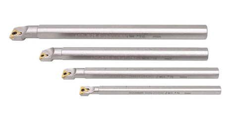 Right Hand STUCR Indexable Boring Bar Set Pro Grade Shop Ready For CNC And Hand Milling 3/8 1/2 5/8 And 3/4 Inch Sizes, 31 PC Kit With 20 PC TCMT Inserts TiN Coated, Heat Treated Alloy Steel And Precision Ground Tooling