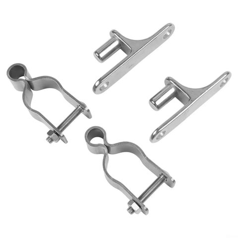 Hardcore 304 Stainless Steel Gate Hinges 2 Pack Heavy Duty Pipe Brackets Fit 35mm Farm Fences Barn Doors Garden Gates With Full Hardware Kit For Zero Sweat Backyards And Fast Weekend Install showing stainless steel parts.