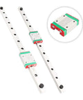 Two Pack MGN12C 400mm Linear Rail Guide Kit For 3D Printers With Slick Sliding Block CNC Linear Rail System, 14 Hole Rail