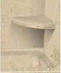 Solid Surface Wall Mount Corner Shower Seat 14 By 14 Inch Almond Sky Mold And Mildew Resistant bathroom accessory