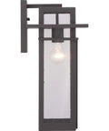 Boxwood Collection 1 Light Outdoor Wall Lantern in Antique Bronze with Clear Seeded Glass, Craftsman Style, side view