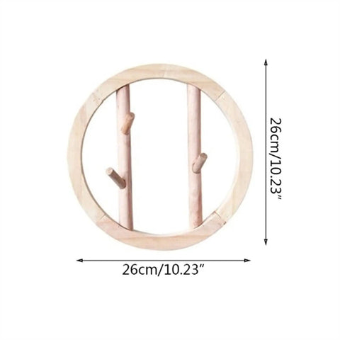 Solid Wood Wall Mount Coat Hooks For Everyday Gear Heavy Duty Nordic Style Round Cloak Pegs, 26cm size, minimalist design.