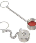 Two red nickel-plated copper caps with chain, part of Five Pack UHF And N Type Dust Cap Protective Cover With Chain For SO 239 Connector.
