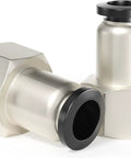 Straight Push To Connect Pneumatic Fittings Three Eighths Inch Tube OD To One Quarter Inch Female NPT Thread, pack of two