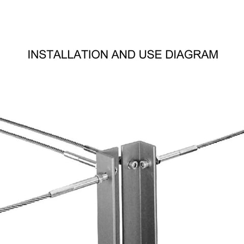 Diagram showing 10 Pack Stainless Steel Thread Swage Lag Screws Cable Railing Hardware Kit installation with polished finish