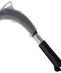 Heavy Duty Billhook Sickle Machete With Aluminum Handle And Carbon Steel Blade for cutting and clearing, side view with cover