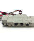Heavy Duty Solenoid Valve For Pneumatic Tools High Flow Air System Control SY500 Series Industrial Grade Fast Acting Valve Component, grey, compact design.