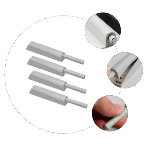 4 Piece Cabinet Push Open Latch Set Bringing Zero Drama Touch To Open Hidden Rebounder Hardware For Bedroom Bathroom Doors Tough Plastic Finger Catch That Silences Cabinet Doors And Looks Clean Always