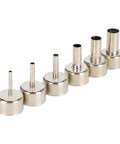 Stainless Steel Hot Air Rework Nozzle Kit For SMD Soldering And PCB Maintenance, 6-Piece Set (3mm to 12mm) in a line