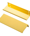 Gold 10 Pack Edge Finger Pulls For Cabinets, 4.72 Inch Length, 96 Mm Hole Center, Concealed Hidden Edge Pulls, Durable Aluminum Hardware