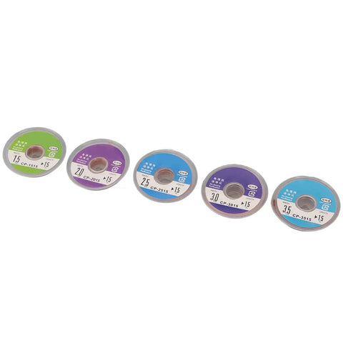 Pro Grade Solder Wick Set 5 Piece Desoldering Braid Copper Wires In 1.5mm 2mm 2.5mm 3mm And 3.5mm Widths With 1.5m Length Each