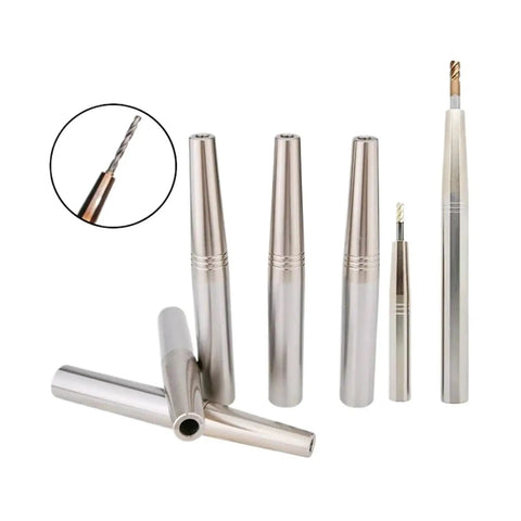 Heavy Duty Heat Shrink Tool Holder Extension Rod For Lathe Milling Machines Srs Srn Collet System Fits Tolerance 3 175 To 12 Mm with various sizes and a close-up of a tool.