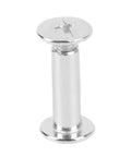 Badass Stainless Steel M4 Binding Posts And Flat Round Head Rivet Studs Barrel Screws showing a shiny silver screw binder for leather crafts.