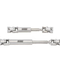Upgrade Your Trx4m Defender Or Ford Bronco Rc Rig With This Tough As Nails Stainless Steel Drive Shaft showing two angles.