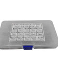 Stainless Steel 304 Cotter Pin Set, 150-Piece Assortment Kit From M1 To M3, Rust Resistant For Mechanical Fastening And Industrial Applications, Includes Durable Storage Box And Organized Compartments gray storage box with labeled M1-M3 compartments