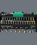 Go-To 38 Piece Tool Set With Zyklop Mini One Quarter Inch Bit Mounting in compact case with green locking components