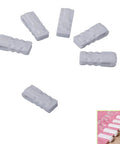 10 Pack Vacuum Bag Clips With Sliding Grip For Tight Seals, clear plastic clips displayed on a white background with example on package