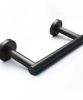 Stainless Steel No-Slip Pivoting Double-Post Toilet Paper Holder Wall Mount Dispenser in matte black