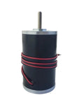 Badass 4575 DC Motor Packs A Permanent Magnet Punch Runs Sweet On 12 Or 24 Volts Cranks Out 4000 Or 8000 RPM With Zero Drama Loads Of Low Noise Torque Perfect For Your Next Heavy Duty DIY Build, showing a compact DC motor with red and black wiring.