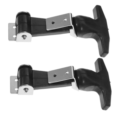 2 Pack Flexible Stainless Steel Draw Latches with Curved T Handle Grip for tool boxes carts automotive boats and coolers