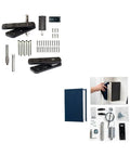 Solid As A Rock Hidden Hinge Hardware Bundle With Slick Flush Mount Setup And No Hassle Bookcase Latch For DIY Secret Doors That Takes Three Hundred Pounds Like A Champ, heavy duty hinge kit components.