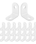 24 Pack Stainless Steel Right Angle Brackets With Screws White Corner Braces For Wood Furniture Reinforcement Bookshelves Storage Shelves