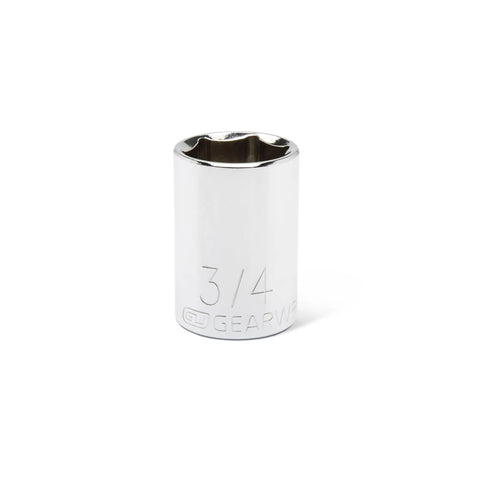 Single socket from 163 Piece Socket Set With Quarter Inch, Three Eighths Inch And Half Inch Drives showing 3/4 size marking.