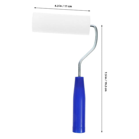 Heavy Duty Paint Roller Covers With Frame For Crisp Wall And Edge Painting Smooth Operator Handle Grip Easy Control Tool For Diy Projects Top Shelf Brush Set Stress Free Finish, 4.3 in sleeve with blue handle.