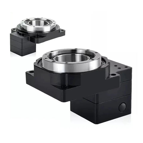 Heavy Duty Cnc Hollow Rotating Table Reducer With Hollow Rotary Actuator Indexing Disc side view showing dual design and precision bearing.