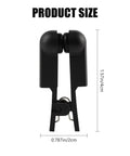 One Pair Black Rubber Ear Clip Electrode For TENS 7000 shown in size dimensions 1.57in x 0.787in