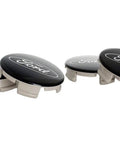 Ford Black and Chrome Wheel Center Cap Kit for F150 Trucks and SUVs 65mm Center Cap Opening Gloss Black With Chrome Ford Logo Set of 4